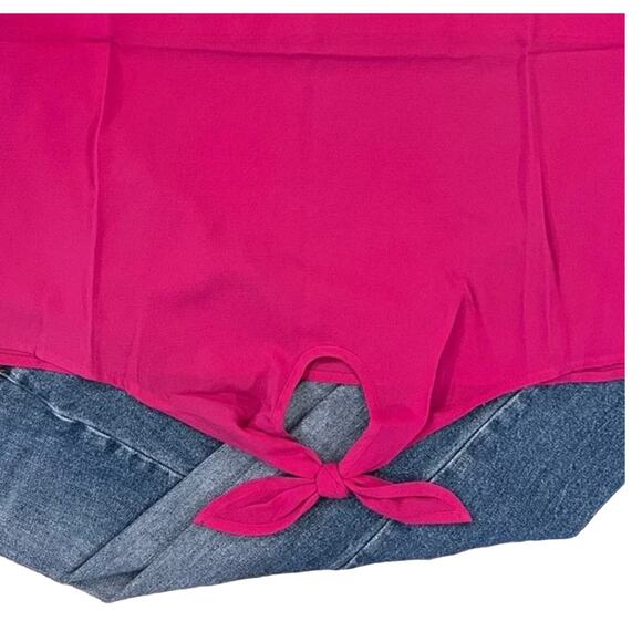 NWT Francesca's Alya Fuchsia Pink Scallop Sleeves Front Tie Tank Top - SIZE S - Picture 5 of 9